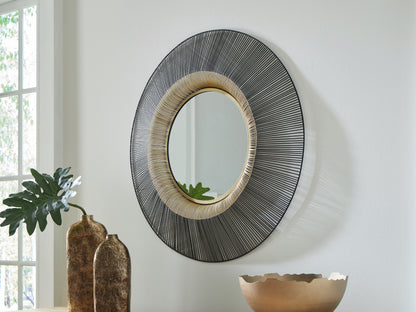 Myers Furniture Outlet - Ashley Furniture - Dallmen Mirror - Accent Mirror / Black/Gold Finish - A8010407