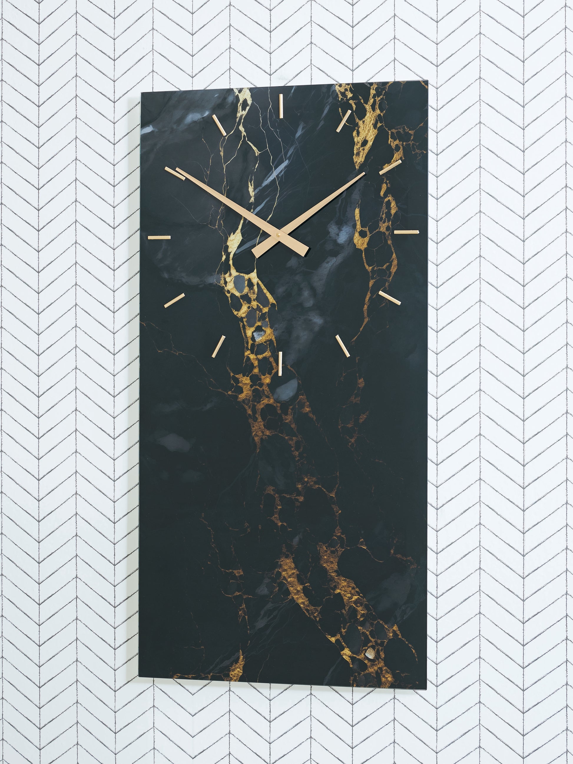 Myers Furniture Outlet - Ashley Furniture - Teague Wall Decor - Wall Clock / Black/Gold Finish - A8010430