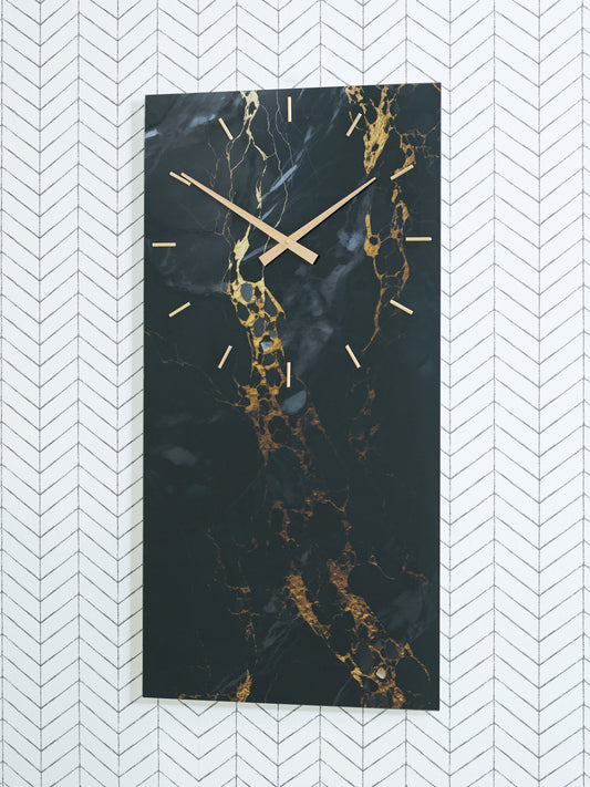 Myers Furniture Outlet - Ashley Furniture - Teague Wall Decor - Wall Clock / Black/Gold Finish - A8010430