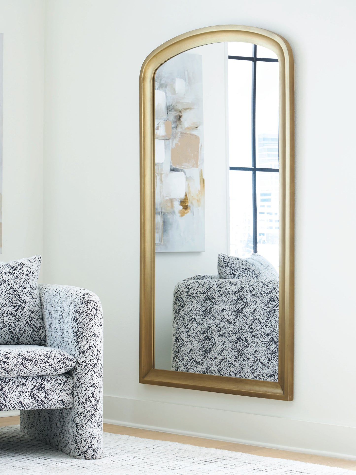 Myers Furniture Outlet - Ashley Furniture - Fintan Mirror - Floor Mirror / Gold Finish - A8010436