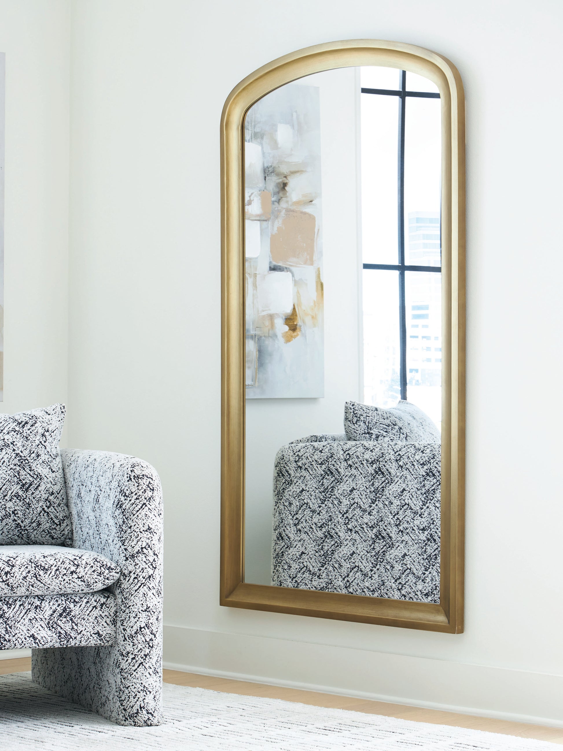 Myers Furniture Outlet - Ashley Furniture - Fintan Mirror - Floor Mirror / Gold Finish - A8010436