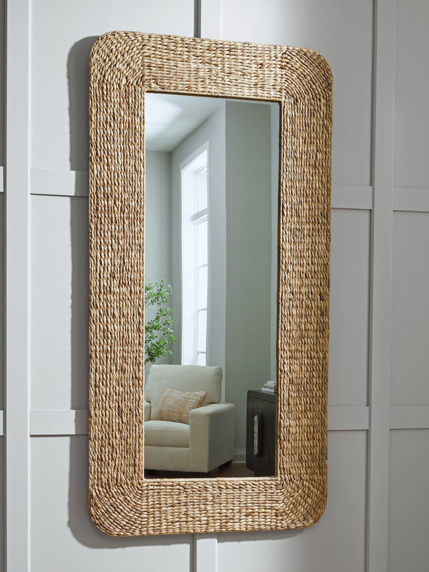 Myers Furniture Outlet - Ashley Furniture - Norigan Mirror - Floor Mirror / Natural - A8010438