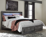 Queen Panel Bed with 6 Storage Drawers