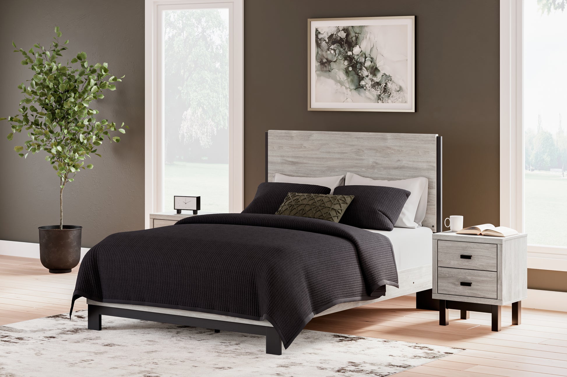 Myers Furniture Outlet - Ashley Furniture - Vessalli Bedroom - King Panel Bed / Gray - B1036B7