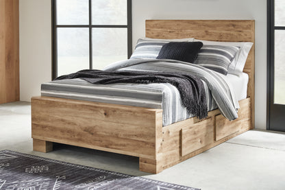 Myers Furniture Outlet - Ashley Furniture - Hyanna Bedroom - Full Panel Bed with 2 Side Storage / Tan Brown - B1050B29