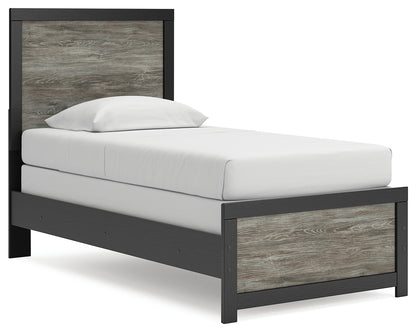 Myers Furniture Outlet - Ashley Furniture - Broachmyn Bedroom - Twin Panel Bed / Black/Gray - PCB1118B8
