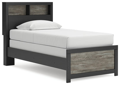 Myers Furniture Outlet - Ashley Furniture - Broachmyn Bedroom - Twin Bookcase Bed / Black/Gray - PCB1118B12