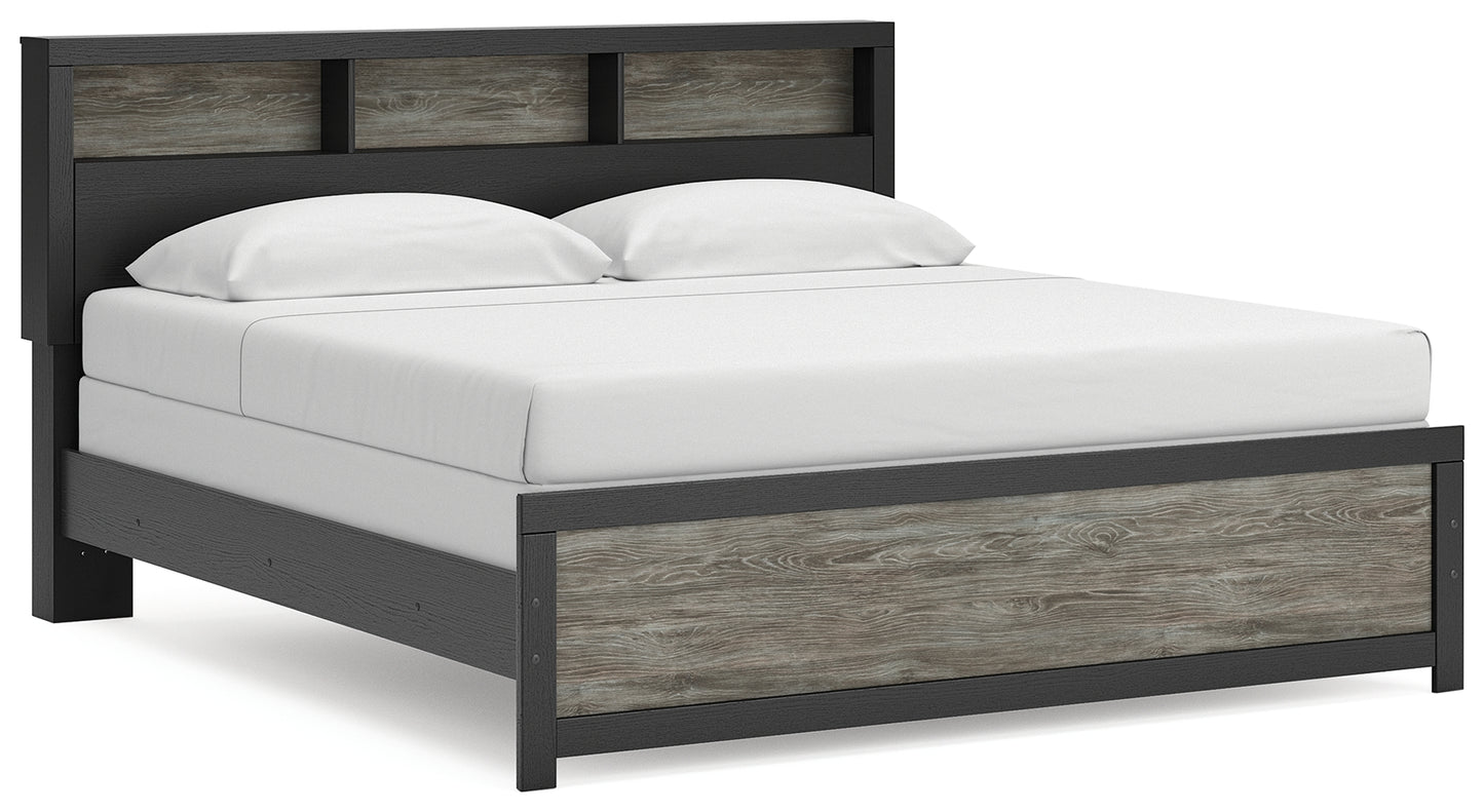 Myers Furniture Outlet - Ashley Furniture - Broachmyn Bedroom - King Bookcase Bed / Black/Gray - PCB1118B6