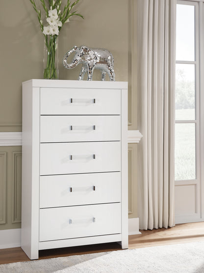 Myers Furniture Outlet - Ashley Furniture - Maeling Bedroom - Five Drawer Chest / White - PCB1119-46