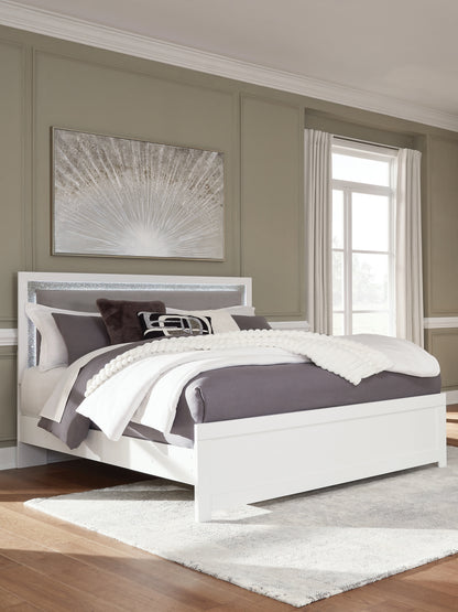 Myers Furniture Outlet - Ashley Furniture - Maeling Bedroom - King Upholstered Panel Bed / White - PCB1119B4