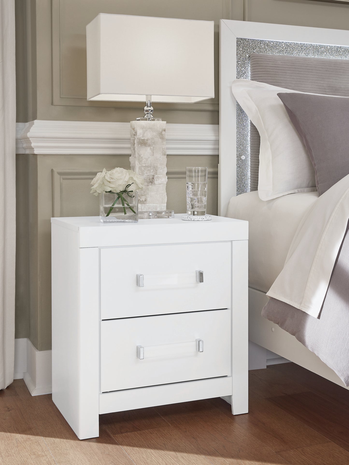 Myers Furniture Outlet - Ashley Furniture - Maeling Bedroom - Two Drawer Night Stand / White - PCB1119-92