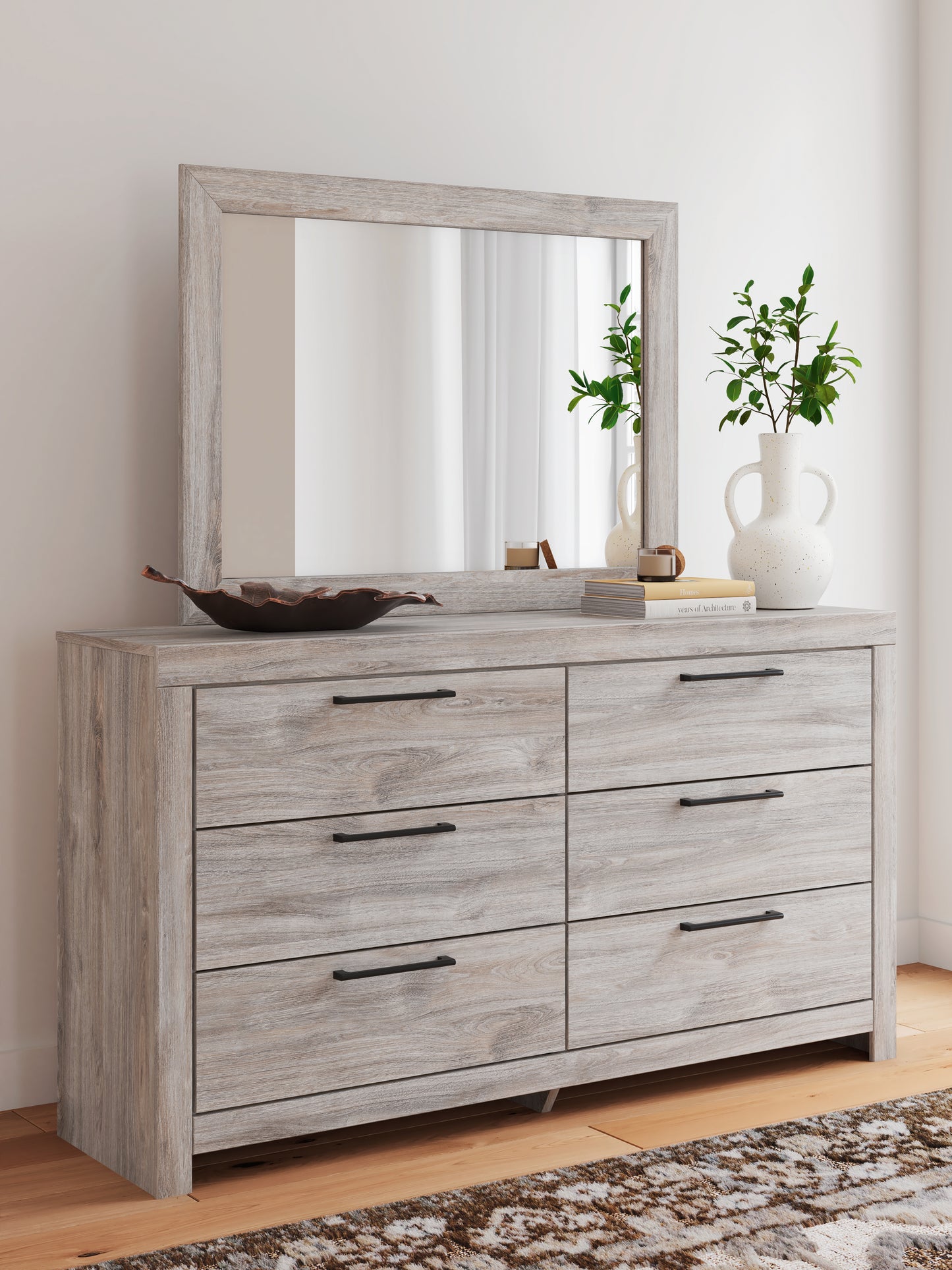 Myers Furniture Outlet - Ashley Furniture - Broachmyn Bedroom - Dresser and Mirror / Gray - PCB1120B1