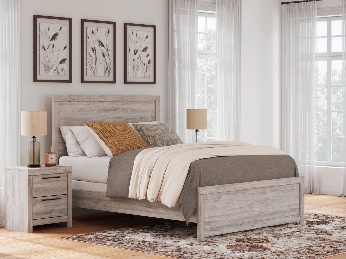 Myers Furniture Outlet - Ashley Furniture - Broachmyn Bedroom - Queen Panel Bed / Gray - PCB1120B2