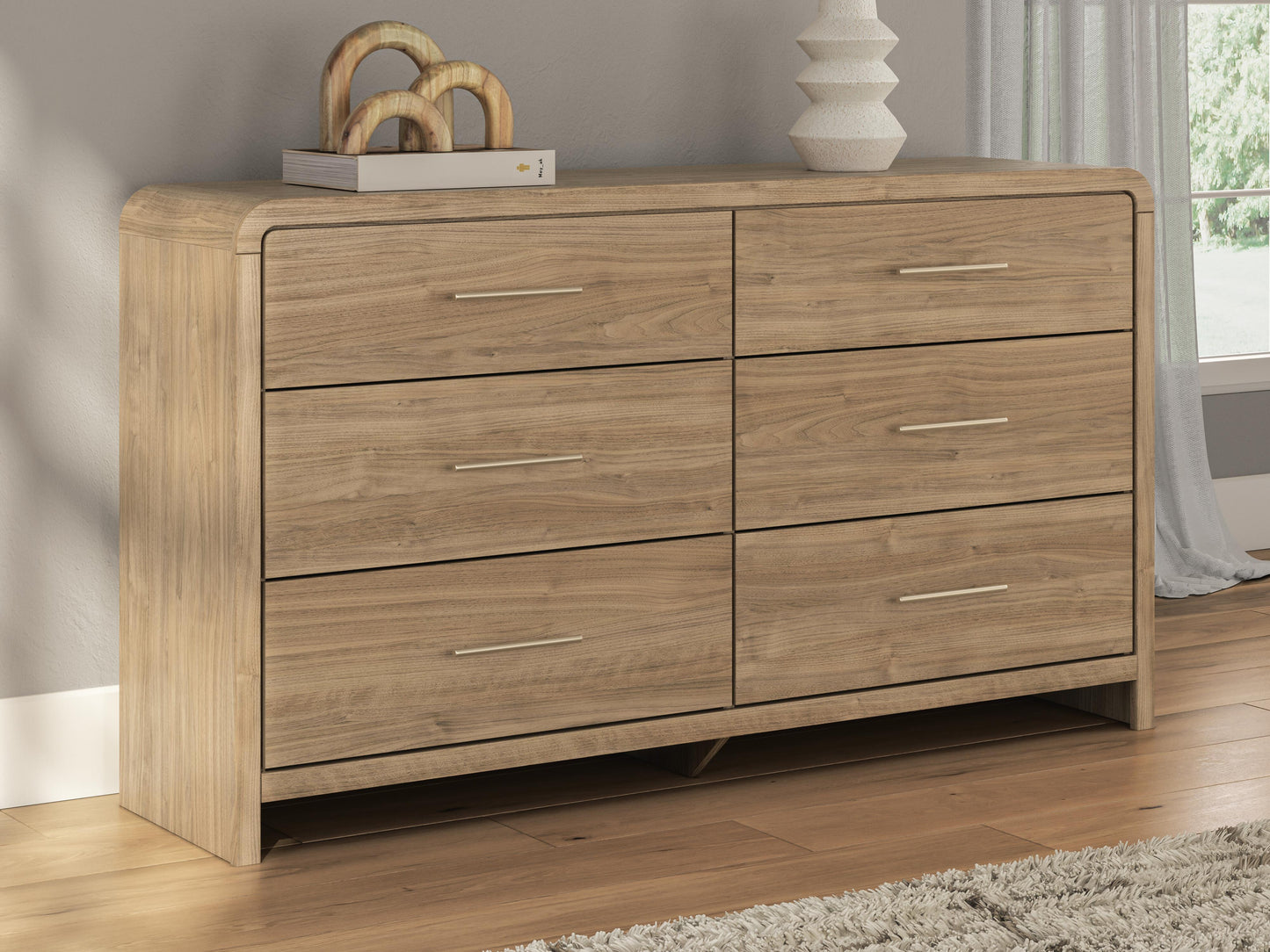 Myers Furniture Outlet - Ashley Furniture - Gramburg Bedroom - Six Drawer Dresser / Warm Natural Brown - PCB1121-31