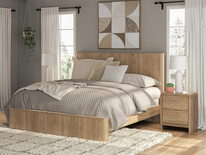 Myers Furniture Outlet - Ashley Furniture - Gramburg Bedroom - King Panel Bed / Warm Natural Brown - PCB1121B16