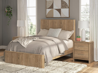 Myers Furniture Outlet - Ashley Furniture - Gramburg Bedroom - Full Panel Platform Bed / Warm Natural Brown - PCB1121B9