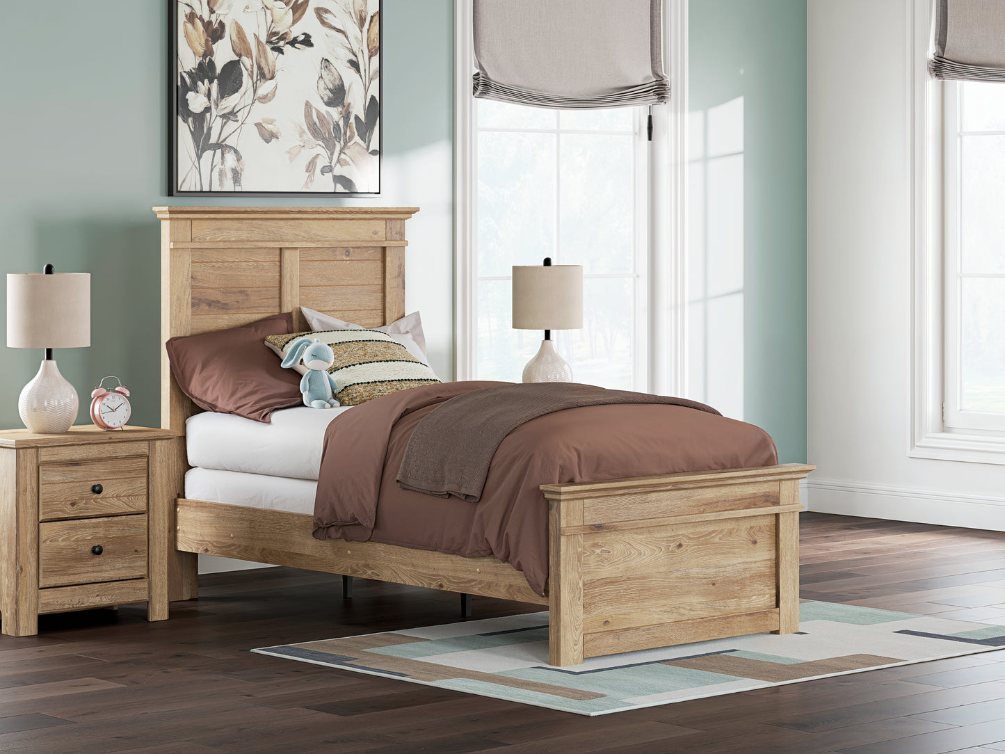 Myers Furniture Outlet - Ashley Furniture - Makidern Bedroom - Twin Panel Bed / Tan - PCB1170B18