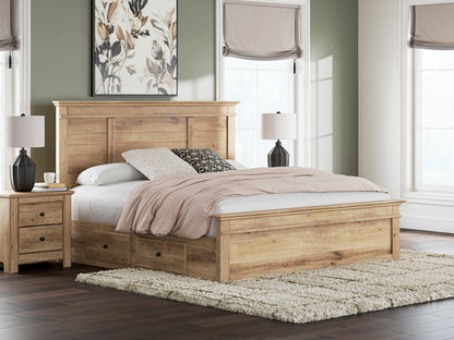 Myers Furniture Outlet - Ashley Furniture - Makidern Bedroom - King Panel Storage Bed / Tan - PCB1170B17