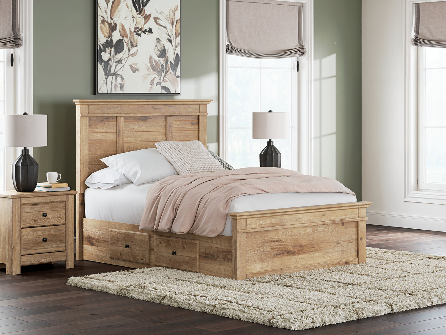Myers Furniture Outlet - Ashley Furniture - Makidern Bedroom - Full Panel Storage Bed / Tan - PCB1170B31