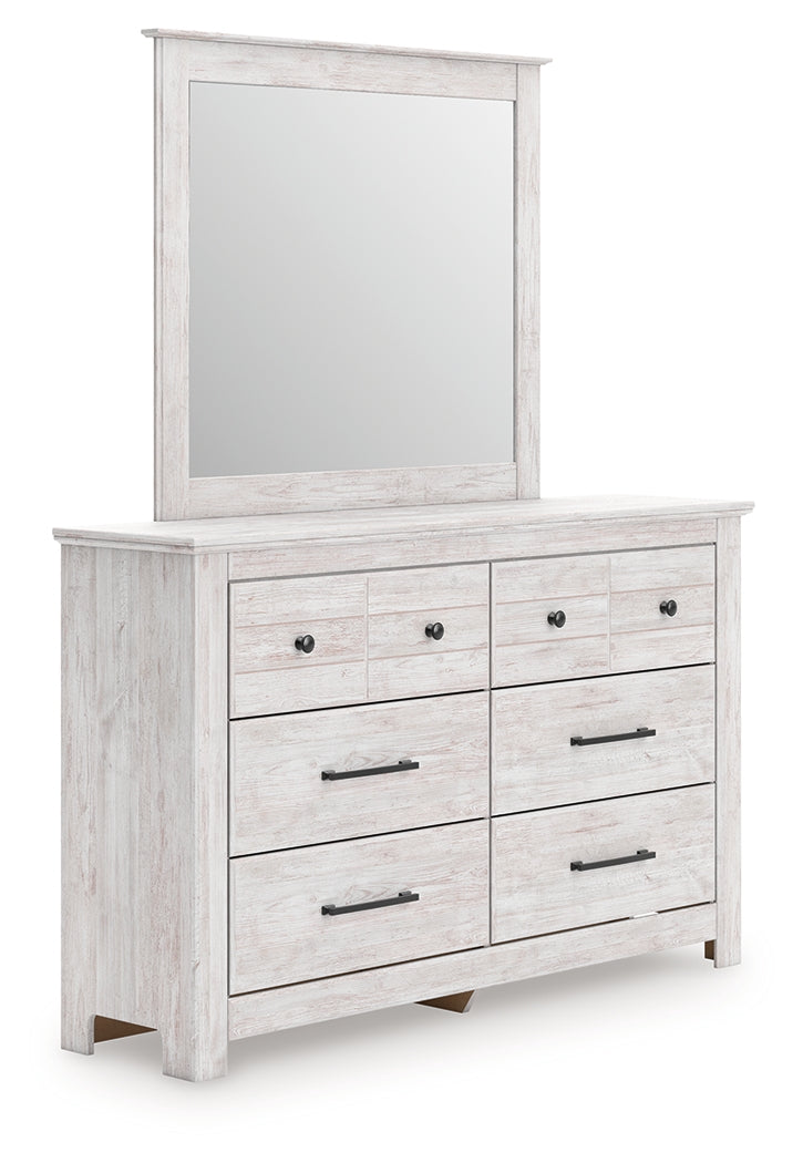 Myers Furniture Outlet - Ashley Furniture - Makidern Bedroom - Dresser and Mirror / Whitewash - PCB1171B1