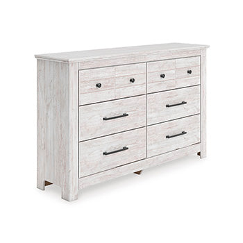 Myers Furniture Outlet - Ashley Furniture - Makidern Bedroom - Six Drawer Dresser / Whitewash - PCB1171-31