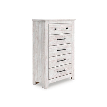 Myers Furniture Outlet - Ashley Furniture - Makidern Bedroom - Five Drawer Chest / Whitewash - PCB1171-46