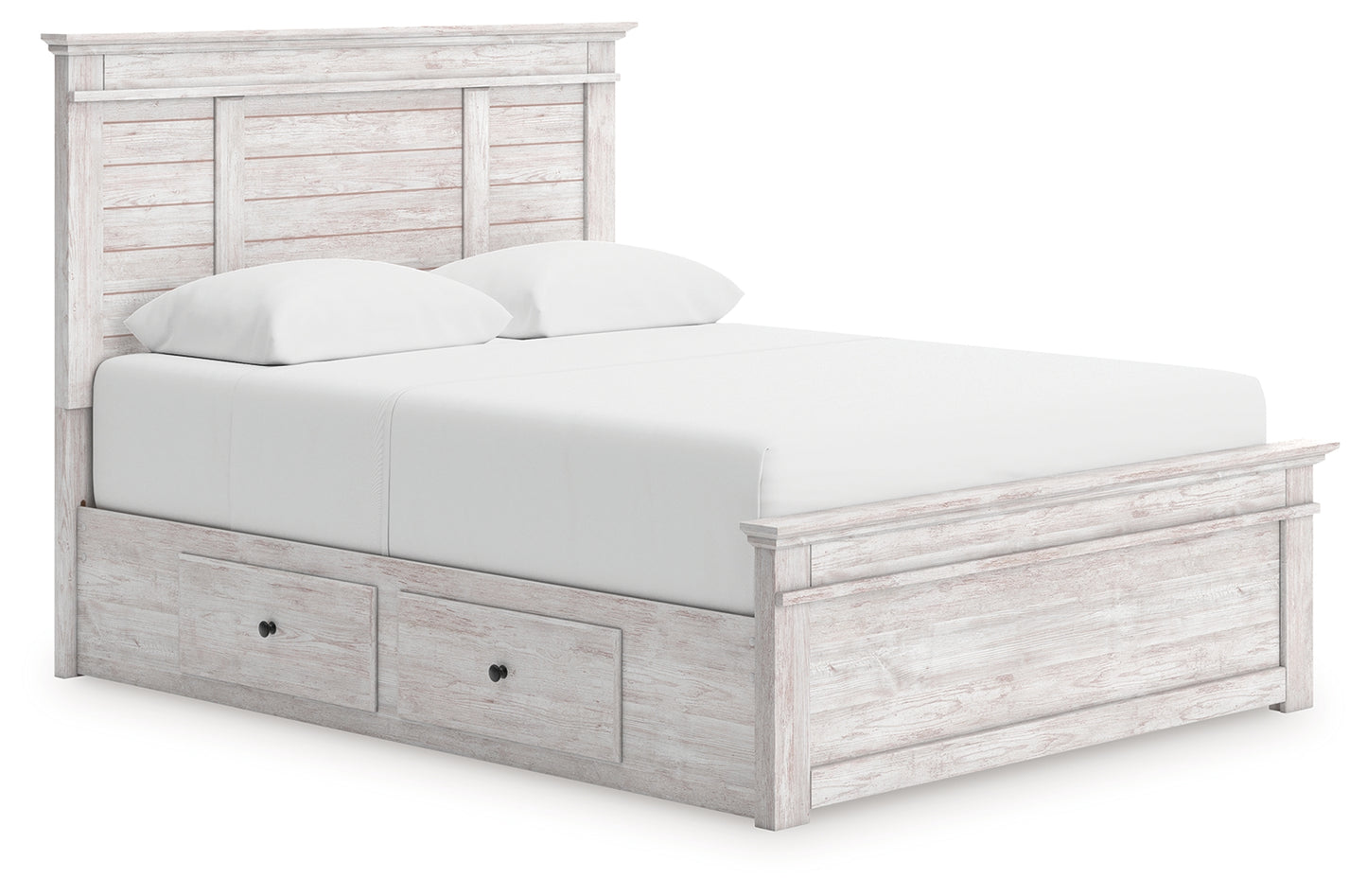 Myers Furniture Outlet - Ashley Furniture - Makidern Bedroom - Queen Panel Storage Bed / Whitewash - PCB1171B16