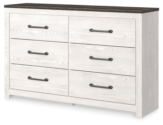 Myers Furniture Outlet - Ashley Furniture - Gerridan Bedroom - King Panel Bed / White/Gray - B1190B9