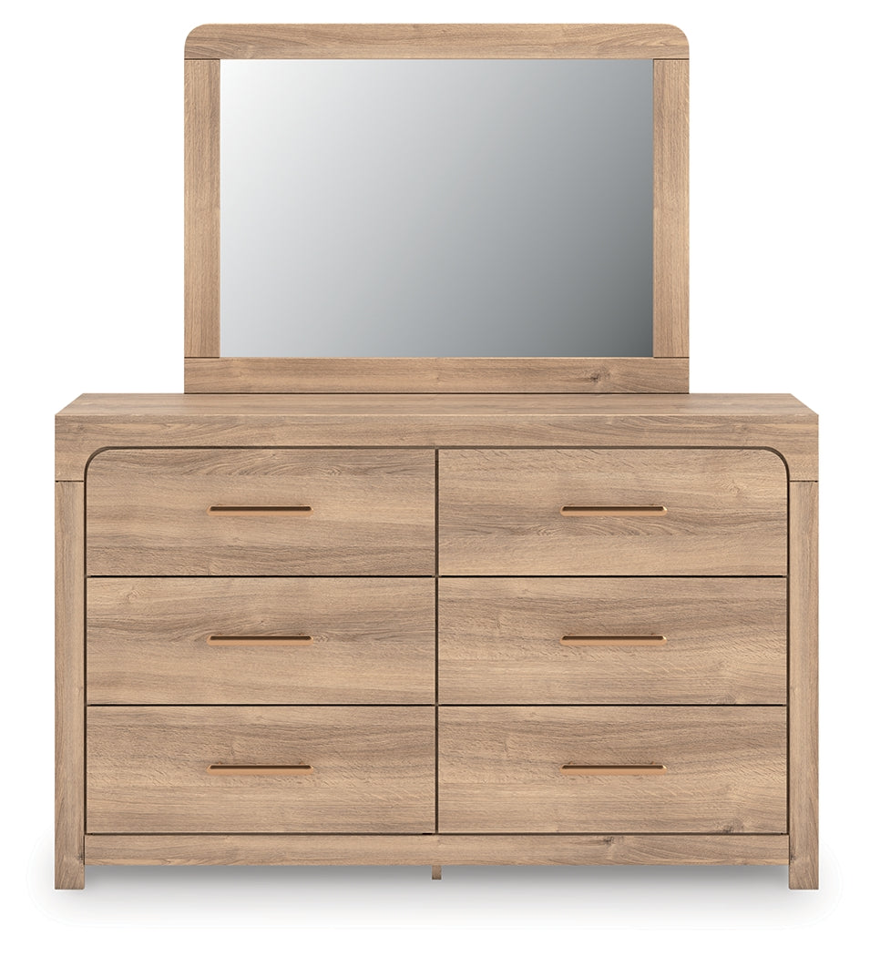 Myers Furniture Outlet - Ashley Furniture - Kinlanni Bedroom - Dresser and Mirror / Tan - PCB1360B1