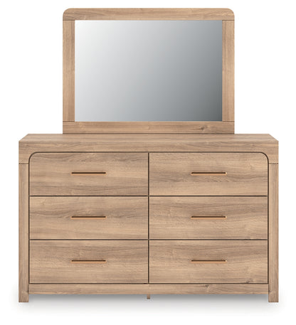 Myers Furniture Outlet - Ashley Furniture - Kinlanni Bedroom - Dresser and Mirror / Tan - PCB1360B1