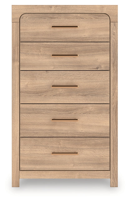 Myers Furniture Outlet - Ashley Furniture - Kinlanni Bedroom - Five Drawer Chest / Tan - PCB1360-46