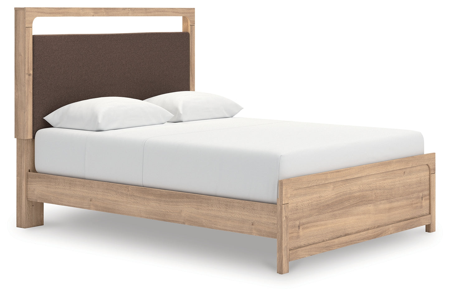 Myers Furniture Outlet - Ashley Furniture - Kinlanni Bedroom - Queen Upholstered Platform Bed / Tan - PCB1360B10