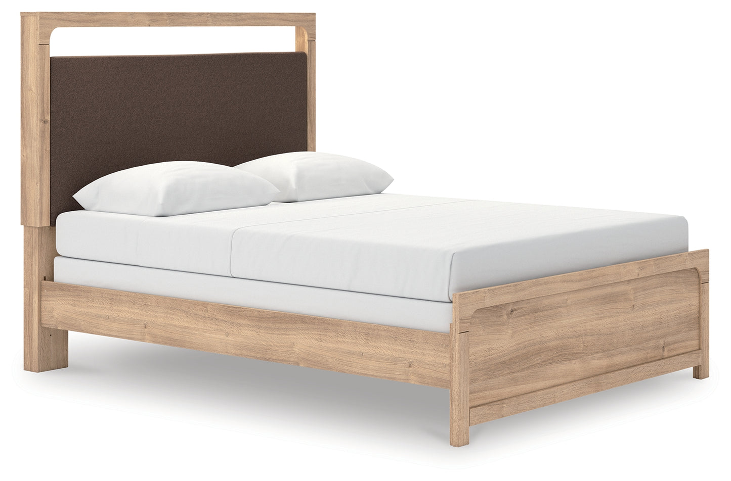 Myers Furniture Outlet - Ashley Furniture - Kinlanni Bedroom - Queen Upholstered Panel Bed / Tan - PCB1360B4