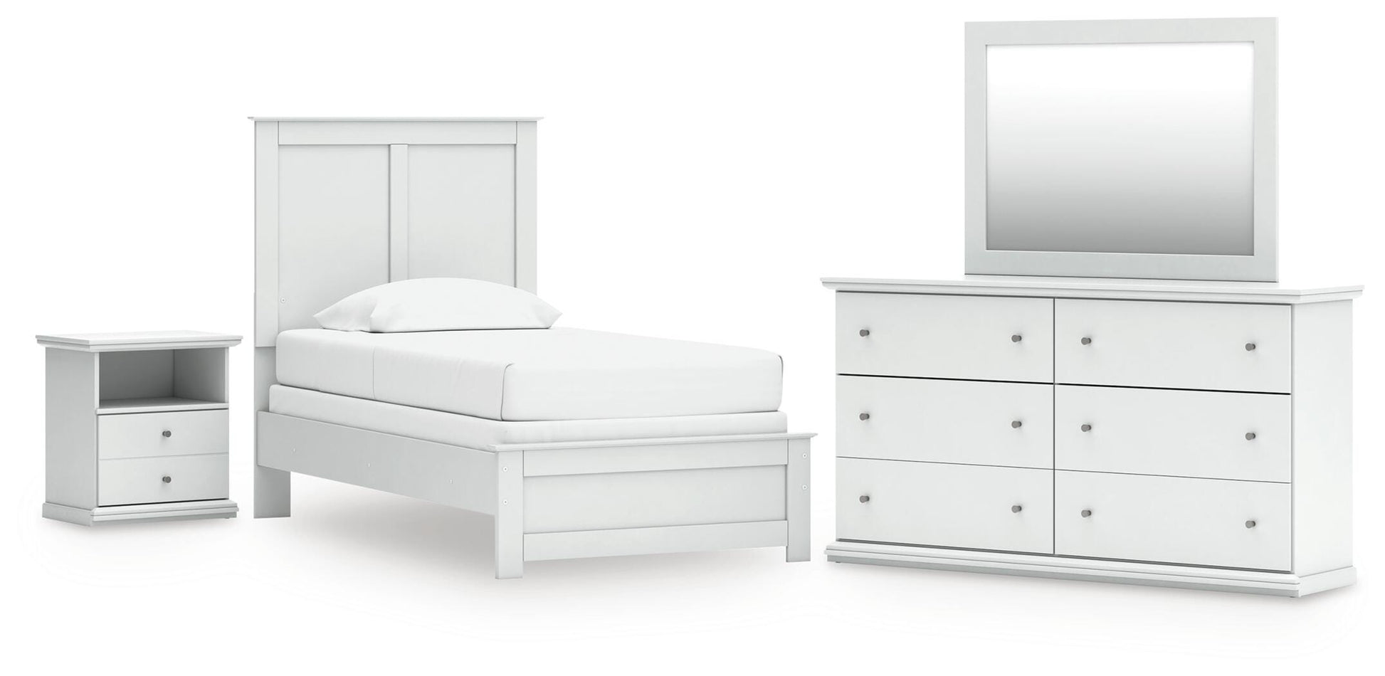 Myers Furniture Outlet - Ashley Furniture - Bostwick Shoals Twin Panel Bed, Dresser, Mirror and Nightstand - Twin Panel Bed, Dresser, Mirror and Nightstand - B139B60