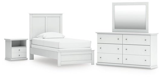 Myers Furniture Outlet - Ashley Furniture - Bostwick Shoals Twin Panel Bed, Dresser, Mirror and Nightstand - Twin Panel Bed, Dresser, Mirror and Nightstand - B139B60