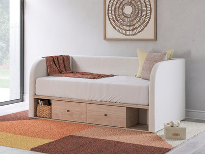 Myers Furniture Outlet - Ashley Furniture - Arloster Bedroom - Full Upholstered Day Bed with Storage / Tan/White - PCB1566B11