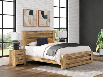 Myers Furniture Outlet - Ashley Furniture - Maystonna Bedroom - King Panel Bed / Brown - PCB1580B7