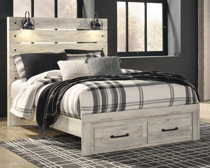 Myers Furniture Outlet - Ashley Furniture - Cambeck Bedroom - Queen Panel Bed with 2 Storage Drawers / Whitewash - B192B8