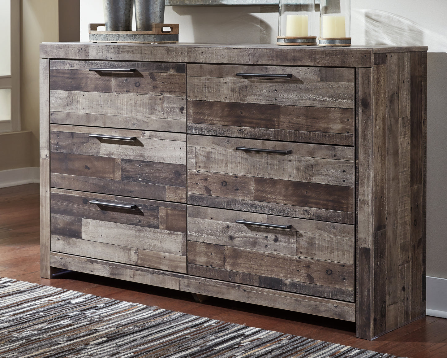 Myers Furniture Outlet - Ashley Furniture - Derekson Bedroom - Six Drawer Dresser / Multi Gray - B200-31