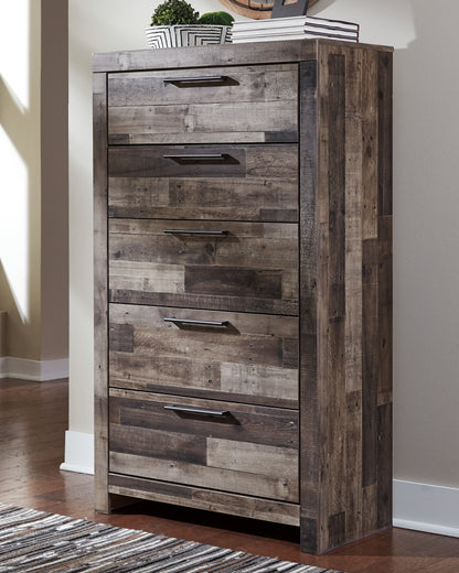 Myers Furniture Outlet - Ashley Furniture - Derekson Bedroom - Five Drawer Chest / Multi Gray - B200-46