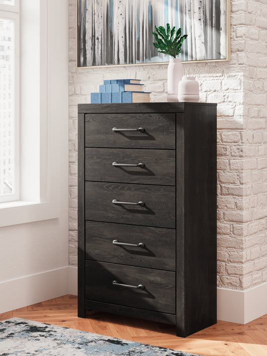 Myers Furniture Outlet - Ashley Furniture - Hollivern Bedroom - Two Drawer Night Stand / Dark Gray - PCB2108-92