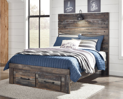 Myers Furniture Outlet - Ashley Furniture - Drystan Bedroom - Full Panel Bed with 2 Storage Drawers / Multi - B211B47