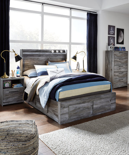 Myers Furniture Outlet - Ashley Furniture - Baystorm Bedroom - Full Panel Bed with 6 Storage Drawers / Gray - B221B27