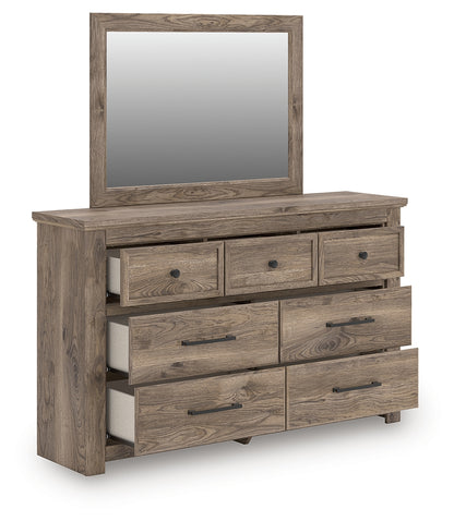 Myers Furniture Outlet - Ashley Furniture - Rusticott Bedroom - Dresser and Mirror / Brown - PCB2260B1