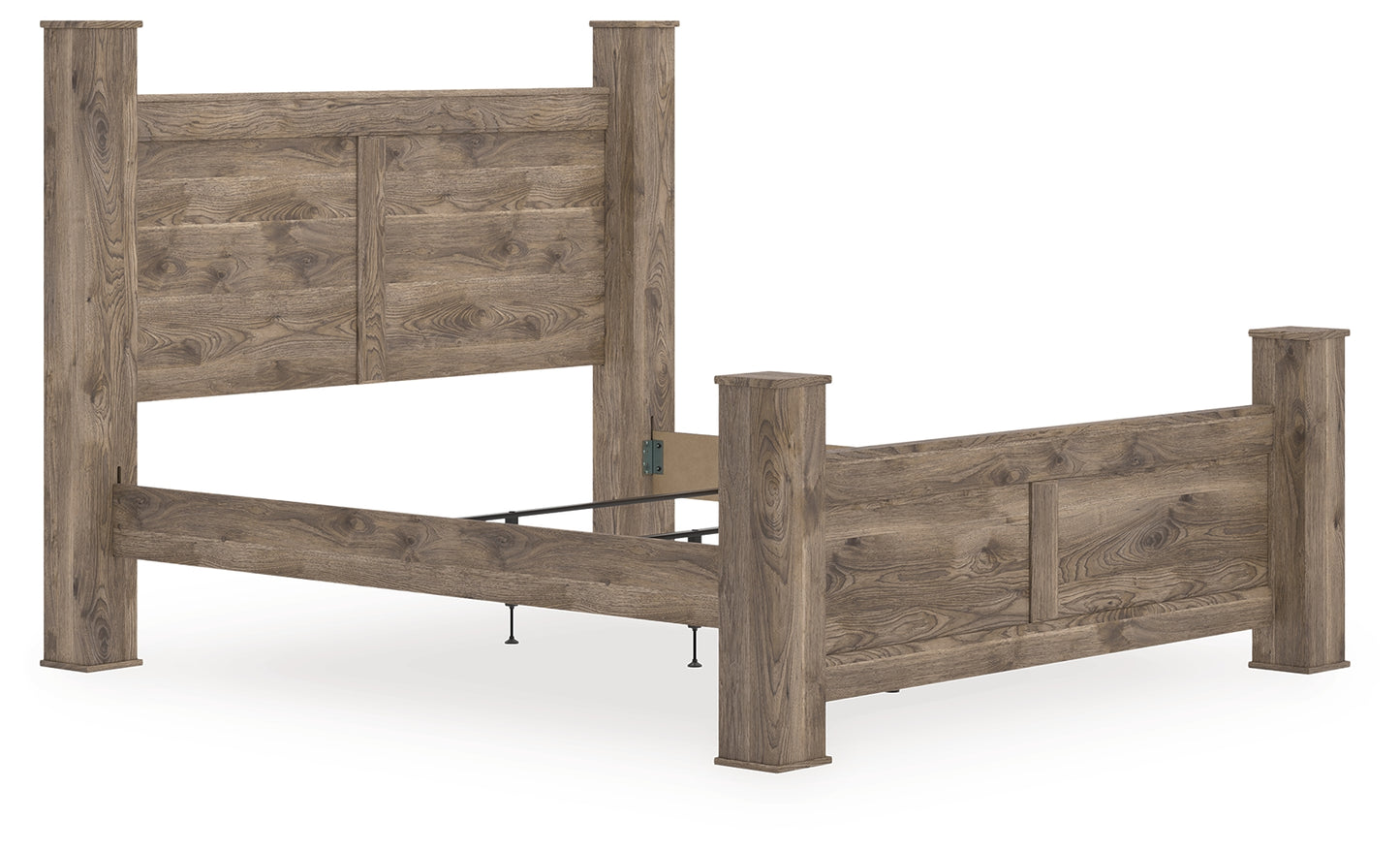 Myers Furniture Outlet - Ashley Furniture - Rusticott Bedroom - King Poster Bed / Brown - PCB2260B7