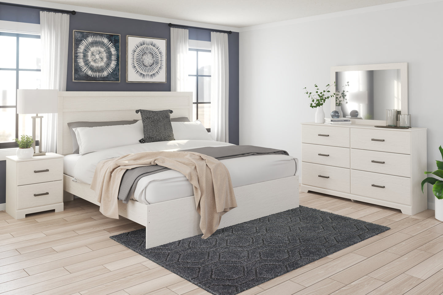 Myers Furniture Outlet - Ashley Furniture - Stelsie Bedroom - Two Drawer Night Stand / White - B2588-92