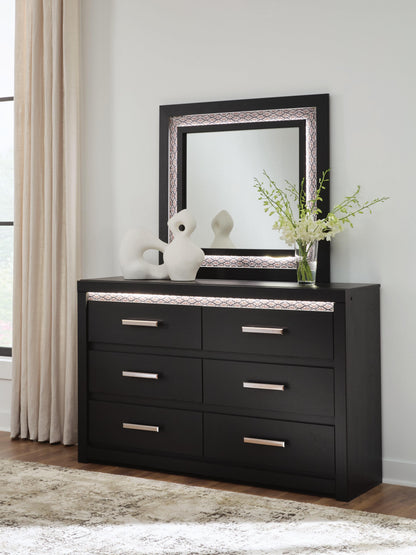 Myers Furniture Outlet - Ashley Furniture - Shoralli Bedroom - Dresser and Mirror / Black - B2611B1