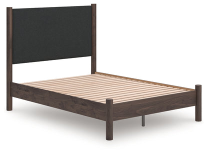 Myers Furniture Outlet - Ashley Furniture - Pamytta Bedroom - Full Upholstered Panel Platform Bed / Brown - PCB2614B10