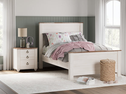Myers Furniture Outlet - Ashley Furniture - Willowton Bedroom - Full Panel Bed / Whitewash - B267B17