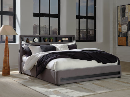 Myers Furniture Outlet - Ashley Furniture - Verishaw Bedroom - California King Upholstered Bed / Gray - PCB2721B22